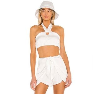 Revolve lovers + friends Tie Front Alaric Shorts in White